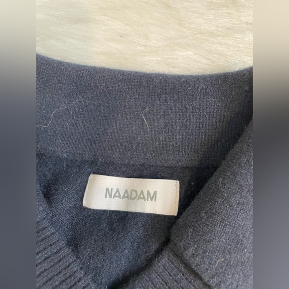 NAADAM Dark Blue cashmere collared Vest small - Picture 8 of 10